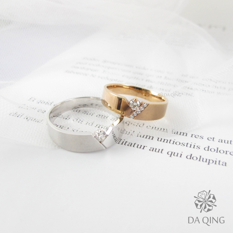 鉑金、玫瑰金個性款對戒