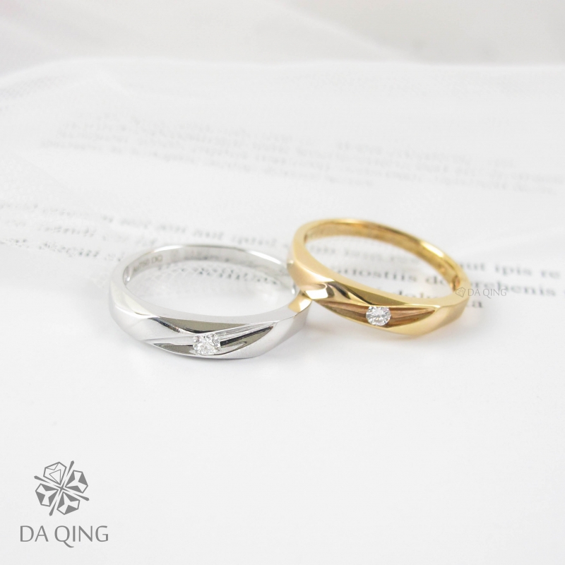 鉑金、玫瑰金單鑽對戒